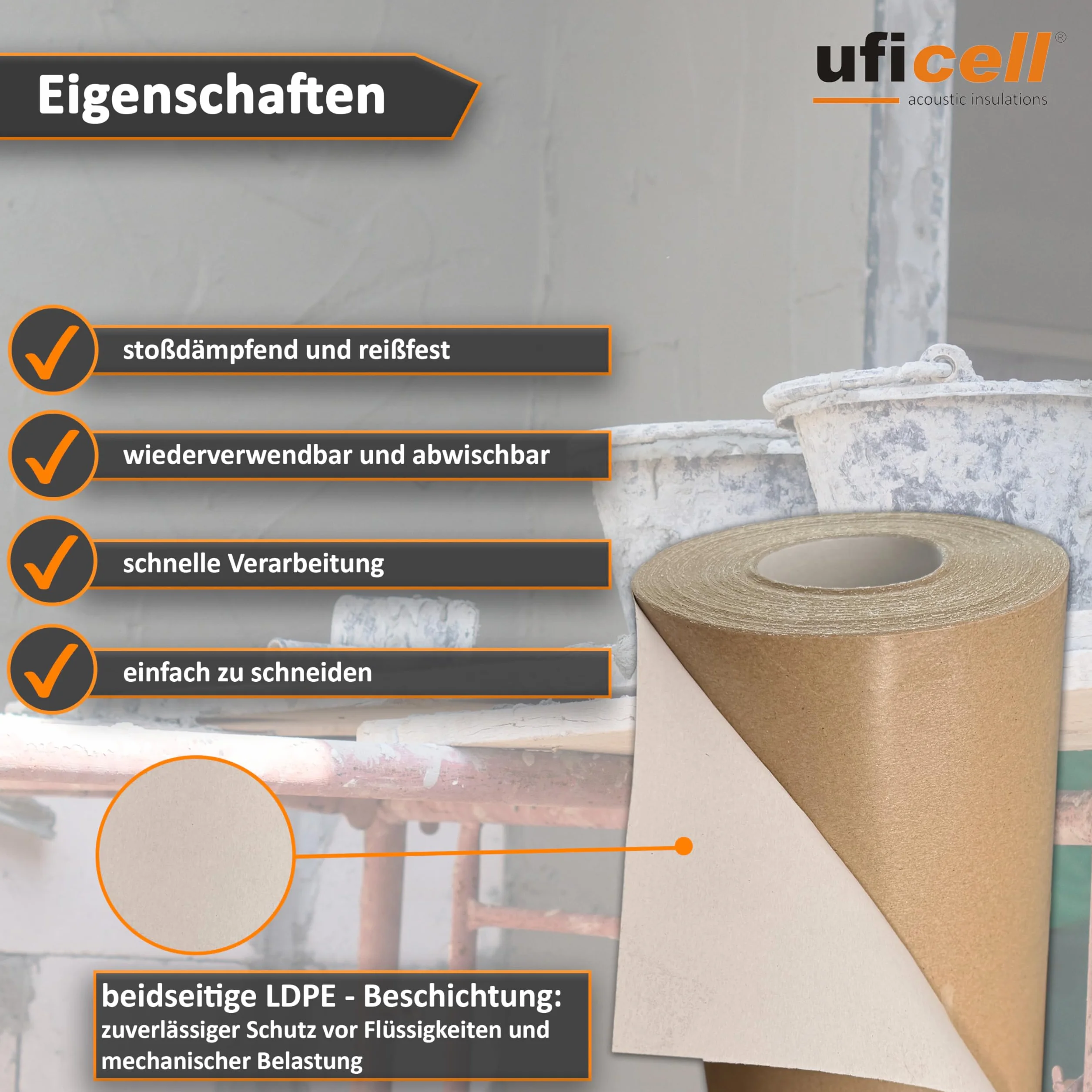uficell® Papier do kartonów mlecznych Basic 220 g/m² 1,30 m x 58 lfm 75 m²