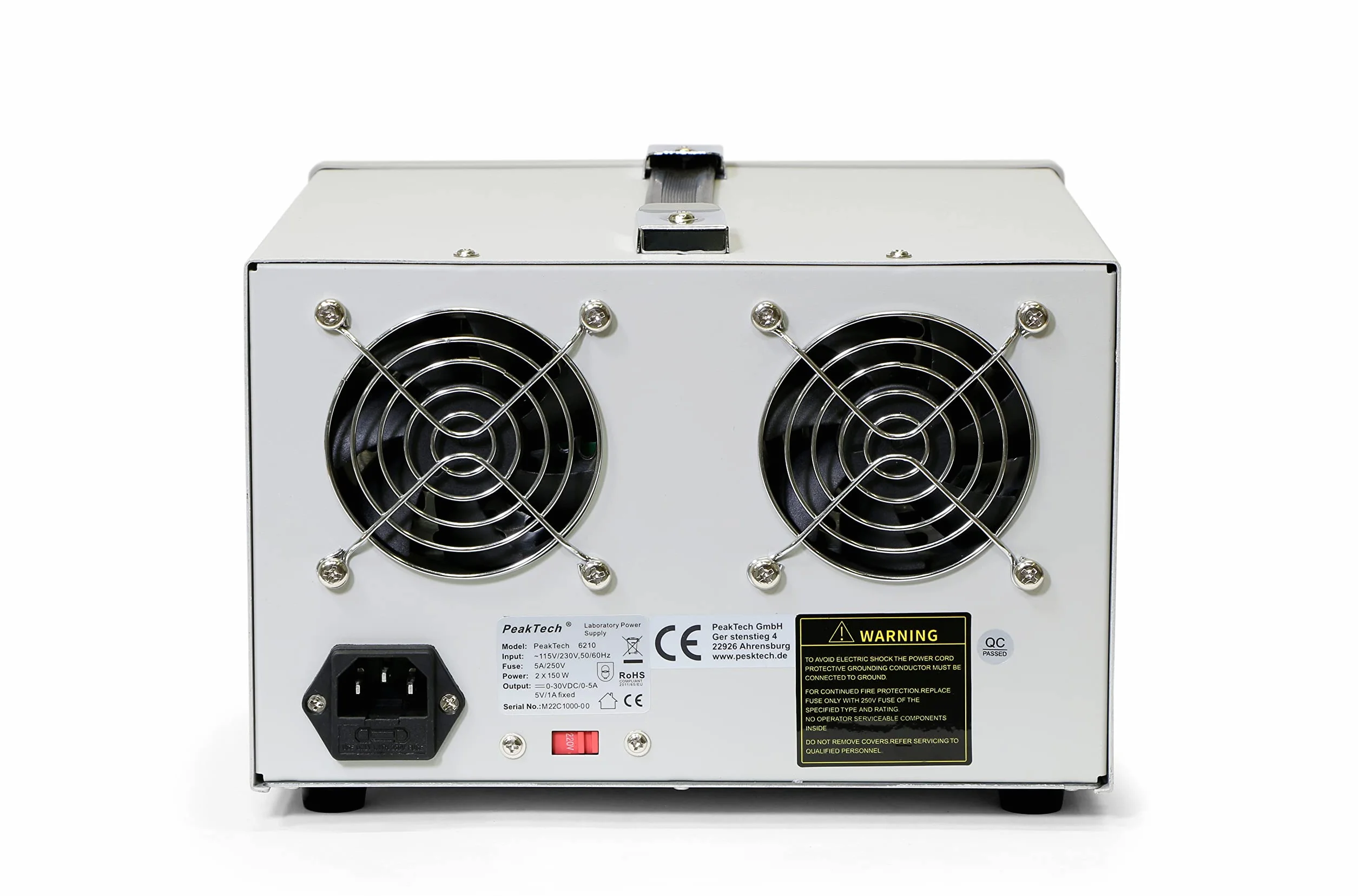 PeakTech P 6210 - Liniowy podwójny zasilacz laboratoryjny ~ 0-30 V / 0-5 A ~ z wyświetlaczem LED