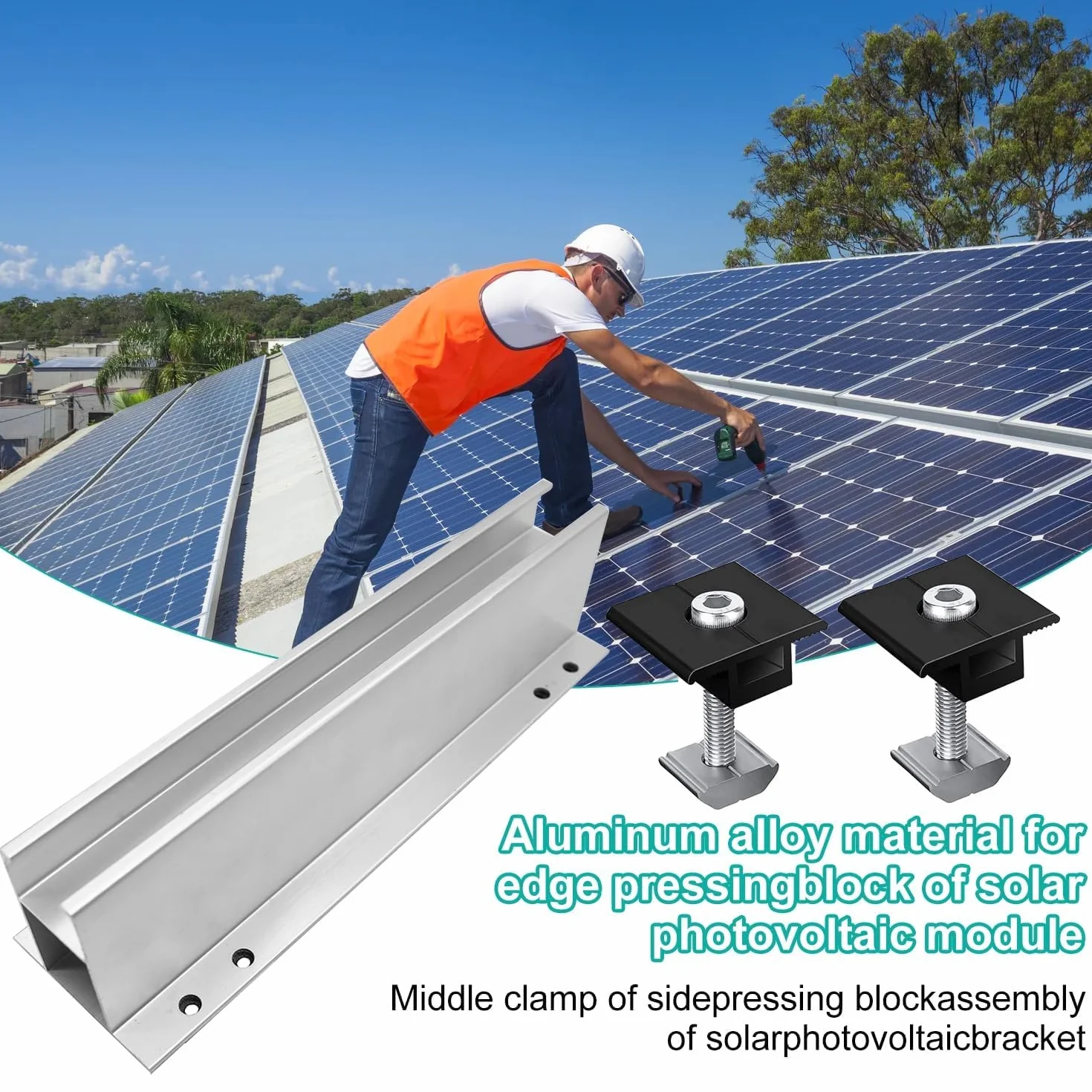12 sztuk uchwytów do elektrowni balkonowej, mocowanie modułu solarnego ze śrubami i podkładkami