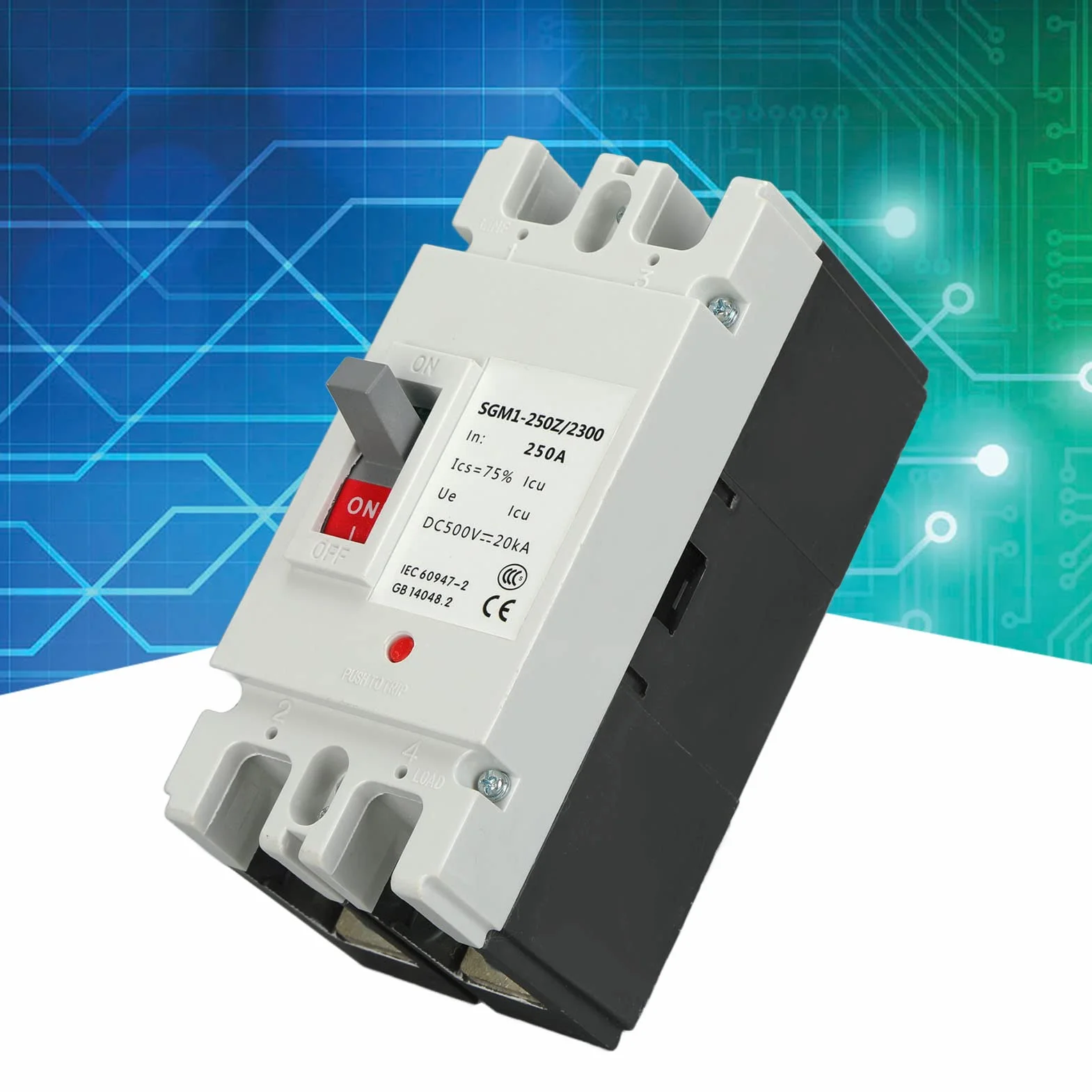 DeWin DC Wyłącznik ochronny, 2P MCCB Bateria Słoneczna Przełącznik Ochronny Izolator Protector 250A 500V