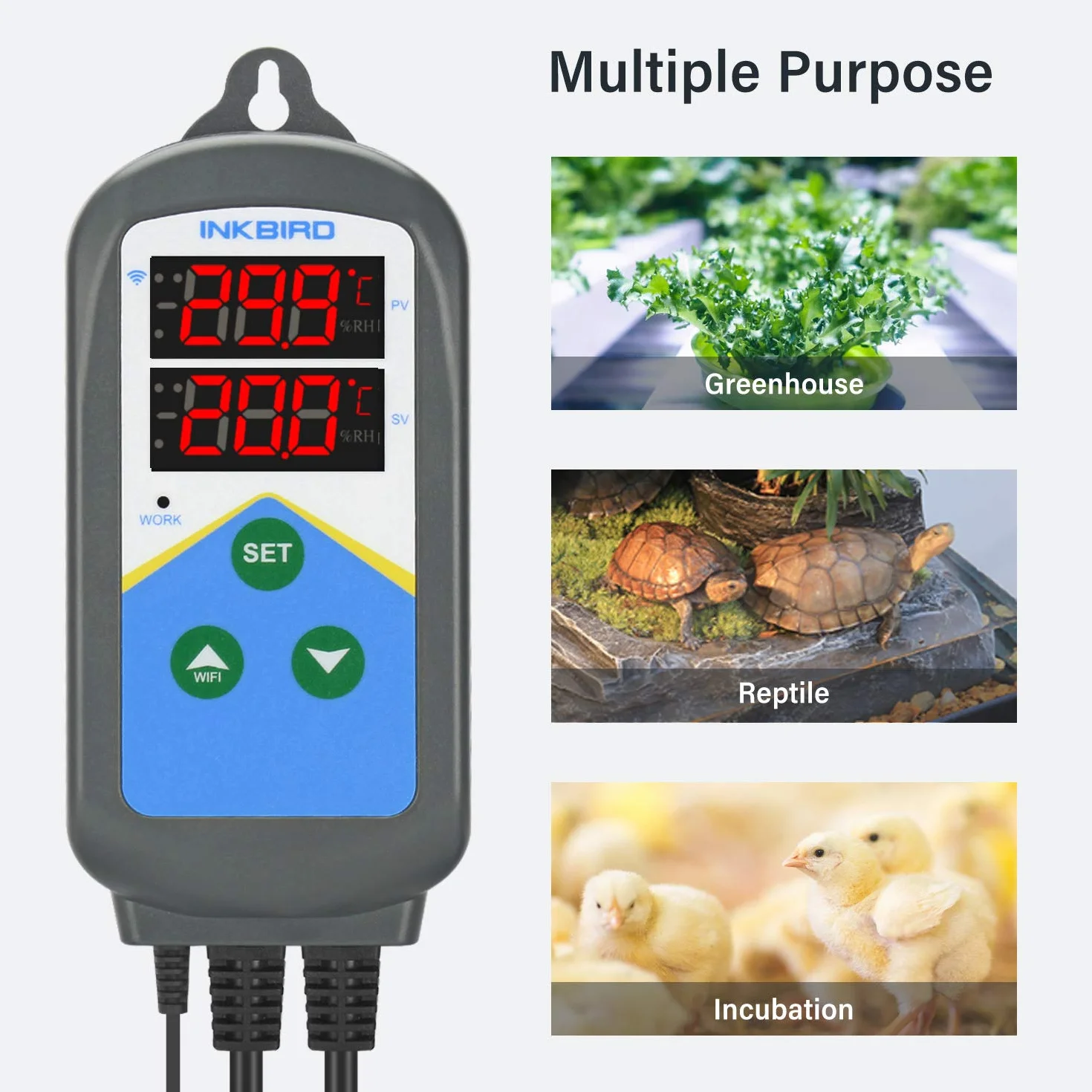 Inkbird Gniazdo termostatu WiFi cyfrowy termostat z czujnikiem do szklarni