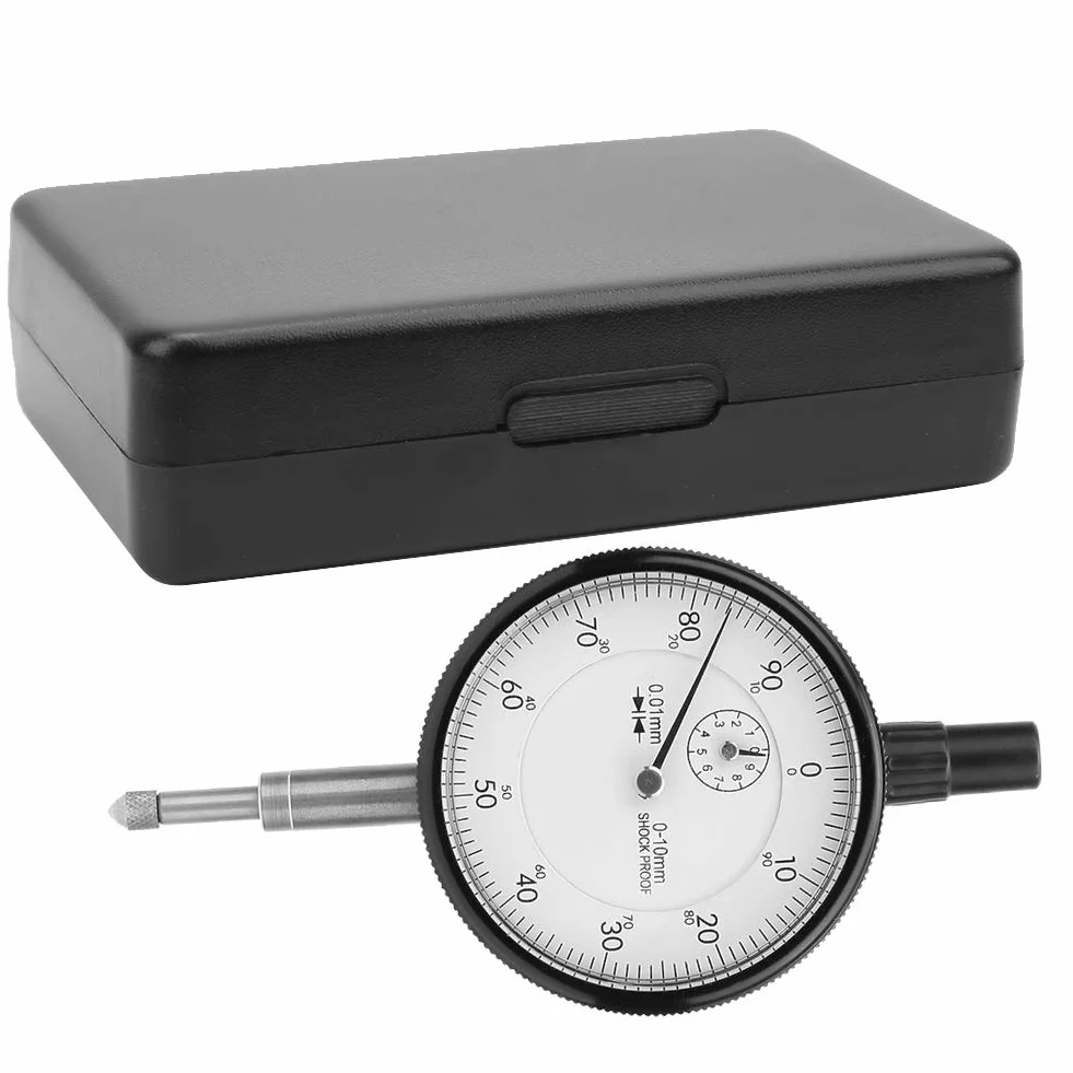 Wskaźnik tarczy, narzędzie pomiarowe, dokładność 0,01 mm, zakres 0-10 mm, wyświetlacz mechaniczny, aluminiowa obudowa
