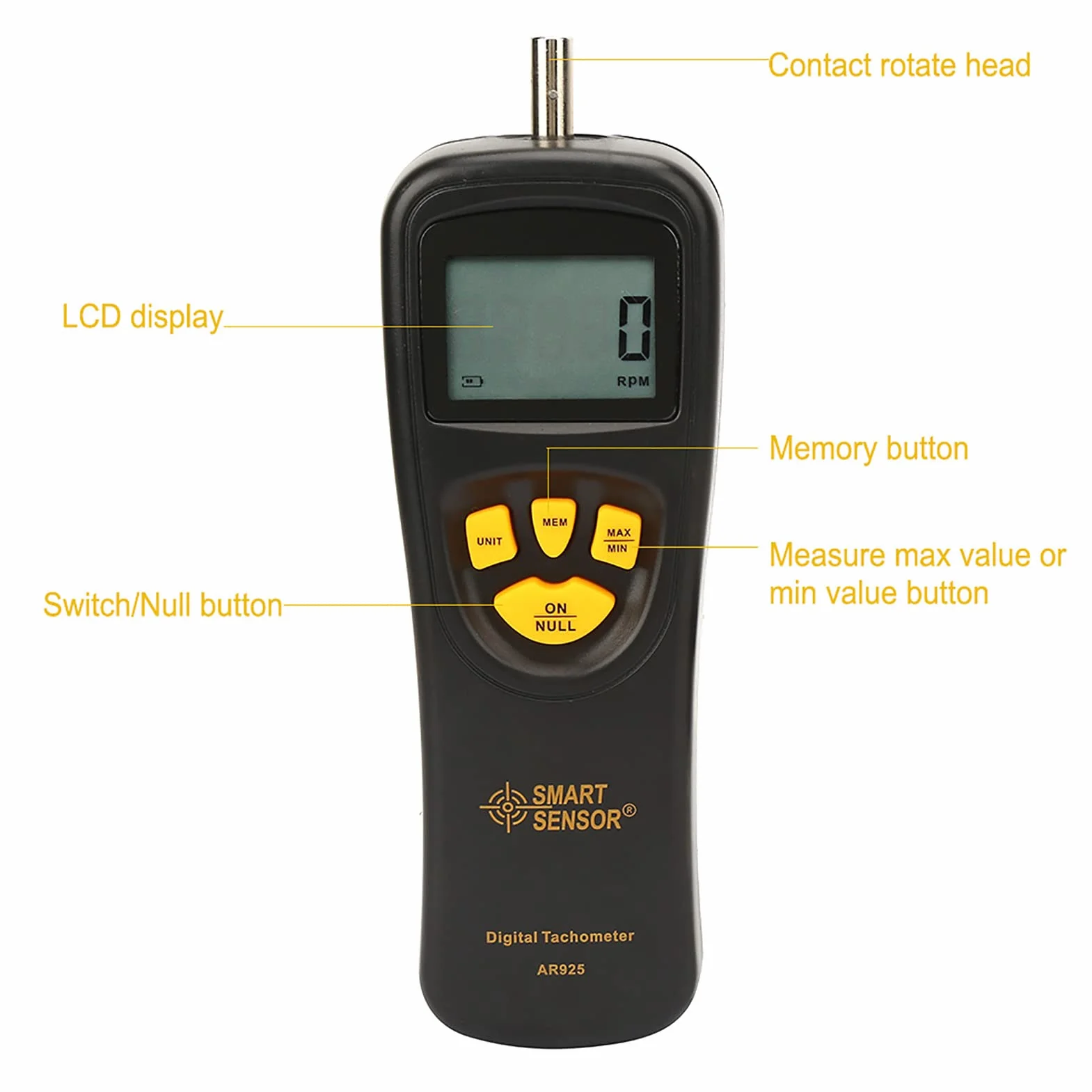 SMART SENSOR cyfrowy tachometr 0,5~19999 obrotomierz obrotowy LCD