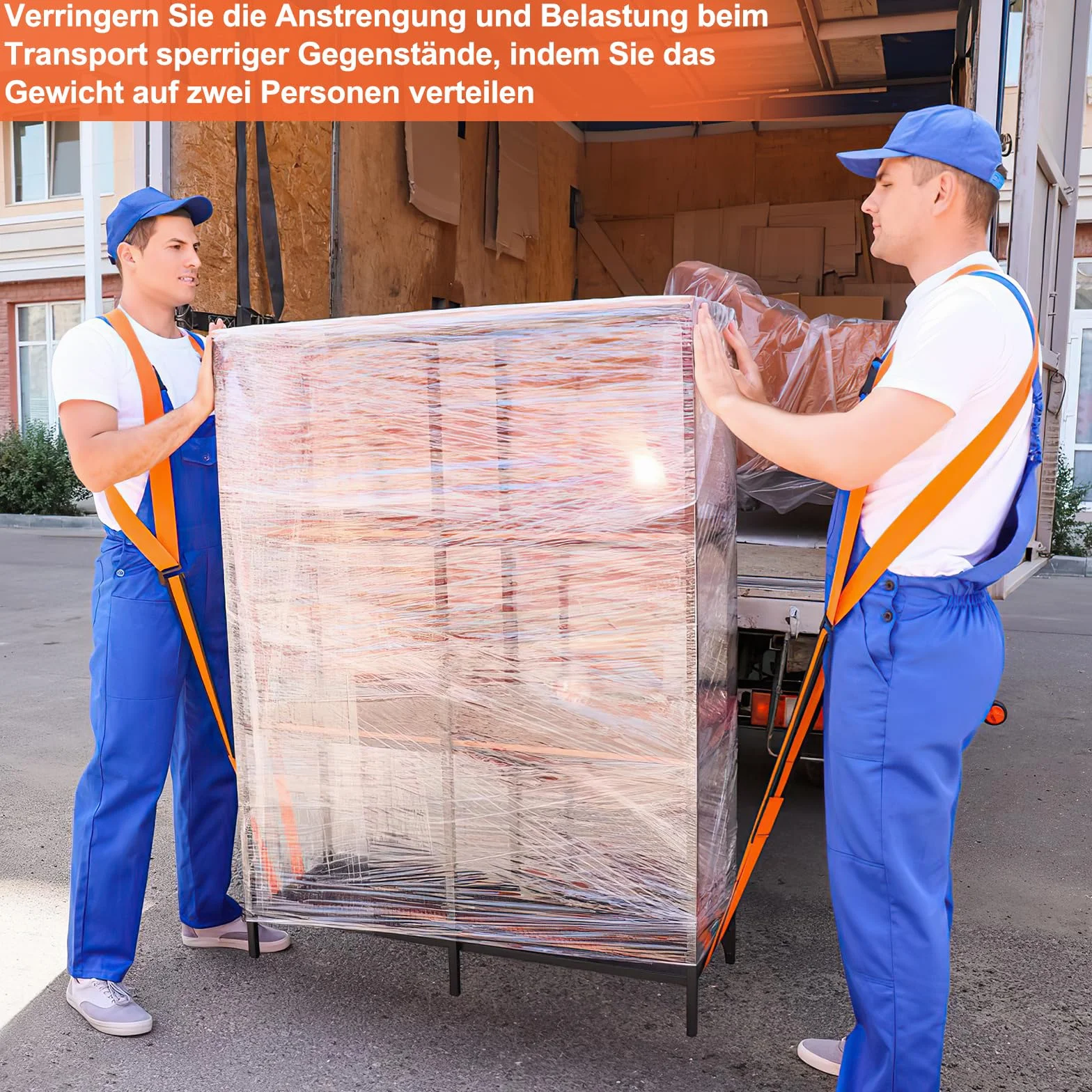 Pas transportowy, dla 2 osób, do ergonomicznego podnoszenia, system podnoszenia i przenoszenia, do przenoszenia mebli, sprzętu AGD, materaca, przedmiotów, do 110 kg