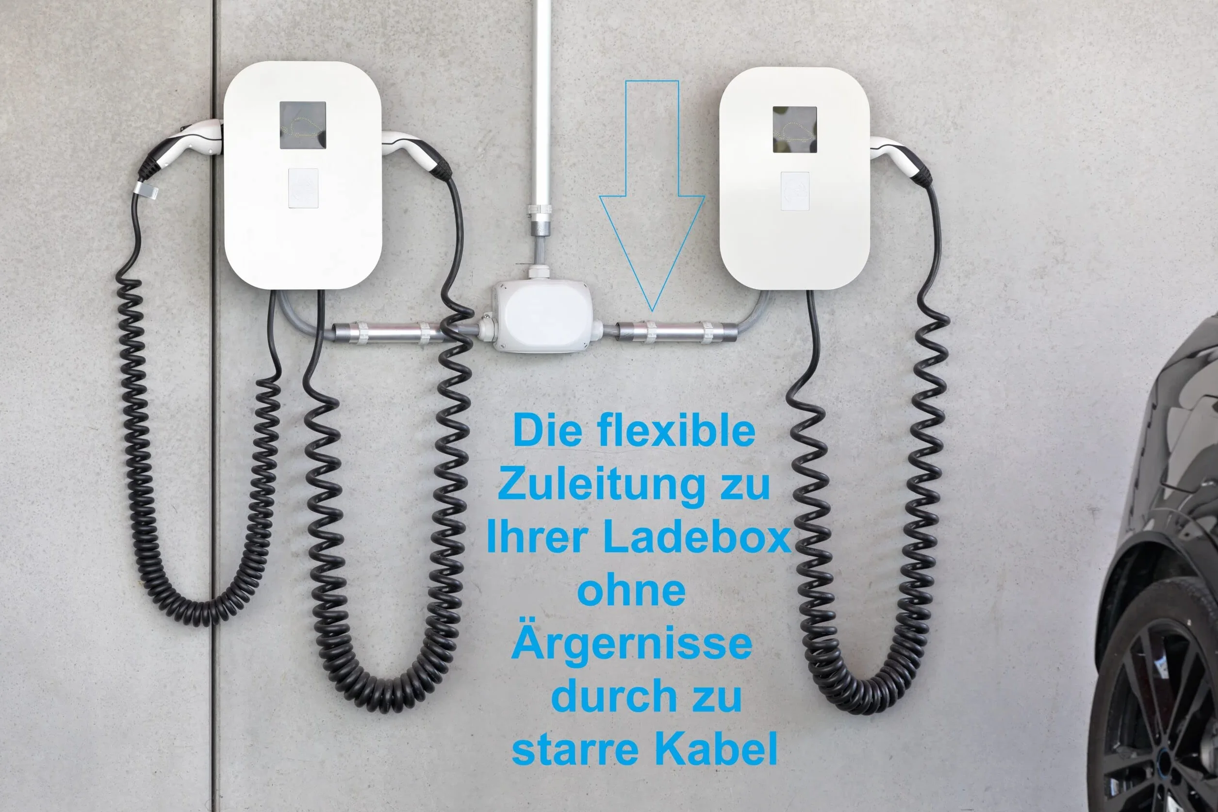Elastyczny kabel YSLY-JB 5 x 4 mm² szary do stacji ładującej na ścianie, gniazdo ładowarki do samochodu elektrycznego, przyłącze do stacji ładującej, 5 x 4 mm2, z dokładnością do metra, w odstępach co