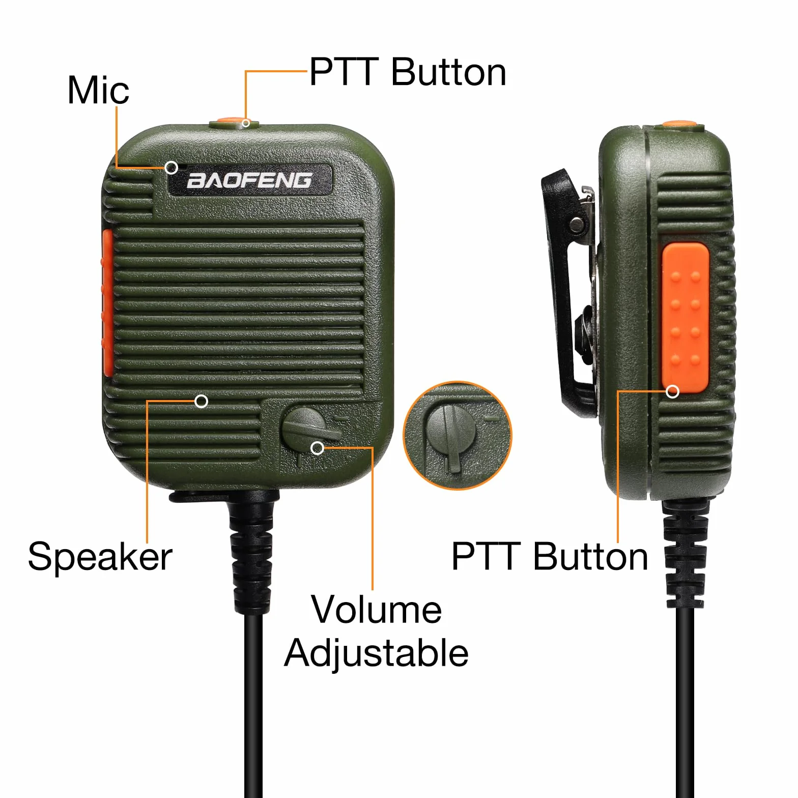 BAOFENG Taktyczny głośnik mikrofonowy do radia UV-25 UV-5R 5RM BF-F8HP