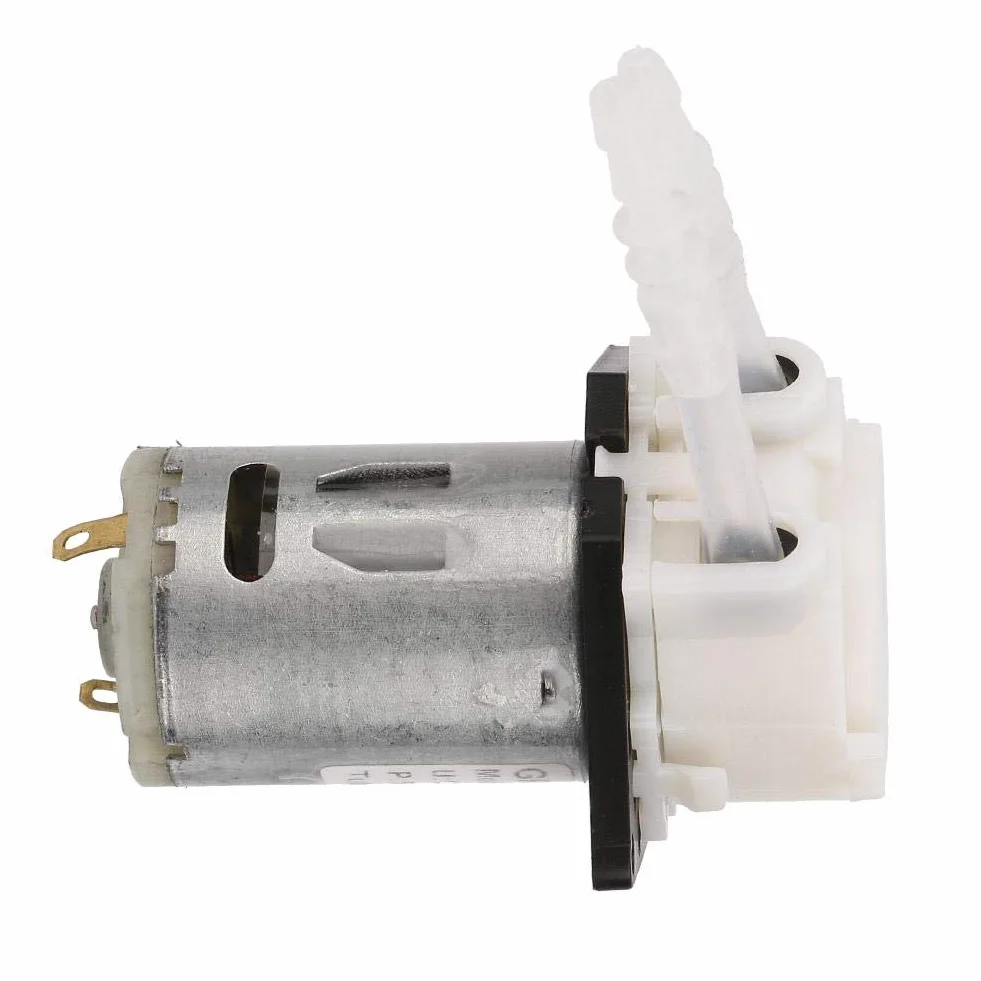 Perystaltyczne pompy dozujące, Keenso DC 12 V 3 x 5 mm, pompa dozująca, chemiczna, płynna pompa wodna, automatyczna, miniaturowa do akwarium laboratorium chemicznego analityczna (biała)