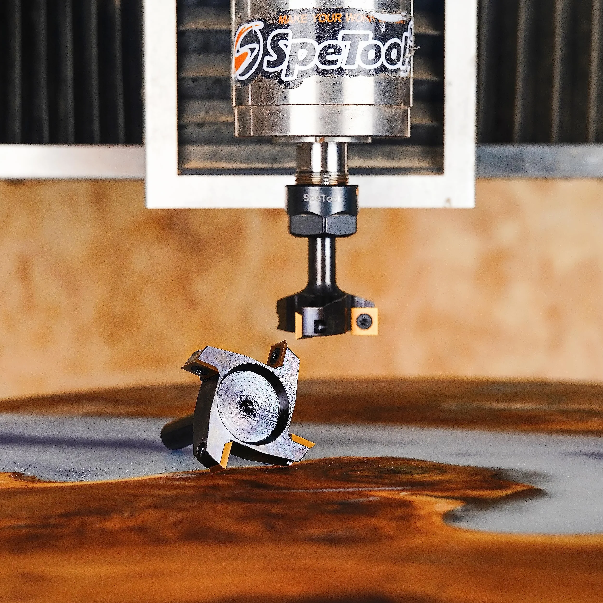 SpeTool Frez płaski 12 mm 45 mm średnica cięcia z powłoką ATS 2+2 frezy CNC