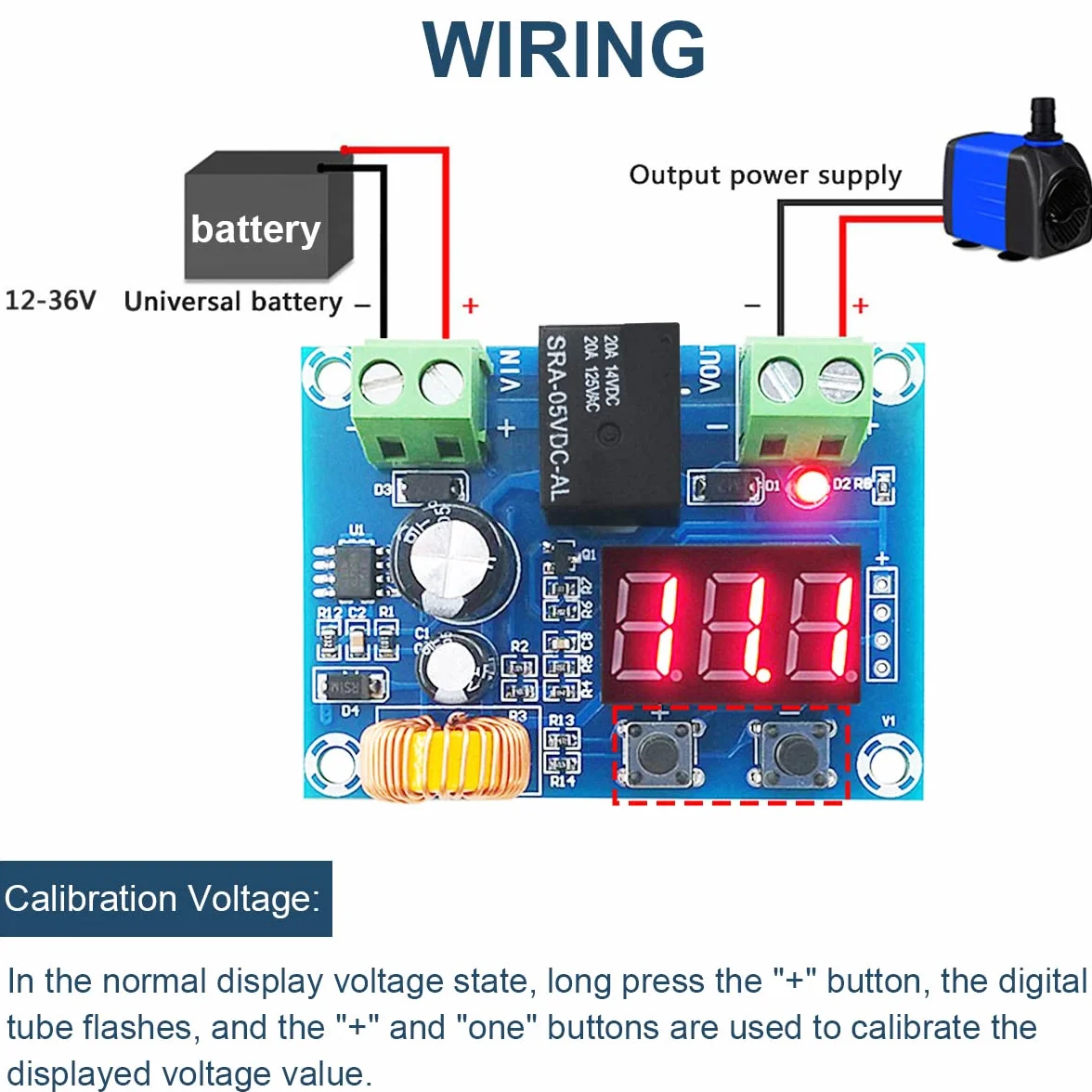 Moduł odłączania akumulatora niskiego napięcia, 2 sztuki XH-M609 czujnik baterii DC 12 V-36 V z cyfrowym wyświetlaczem, moduł ochrony przed napięciem do akumulatorów ołowiowo-kwasowo-litowych
