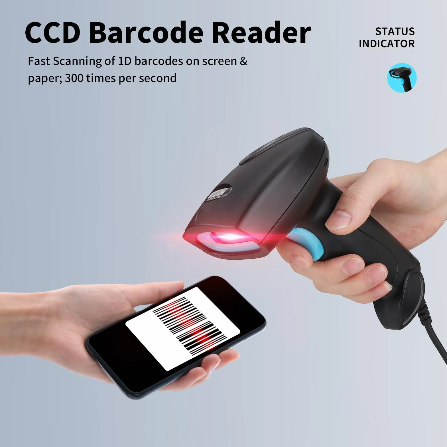 Skaner kodów kreskowych USB 1D przewodowy czytnik kodów kreskowych CCD obsługuje skanery kodów kreskowych do sklepu, supermarketu, magazynu (U1)