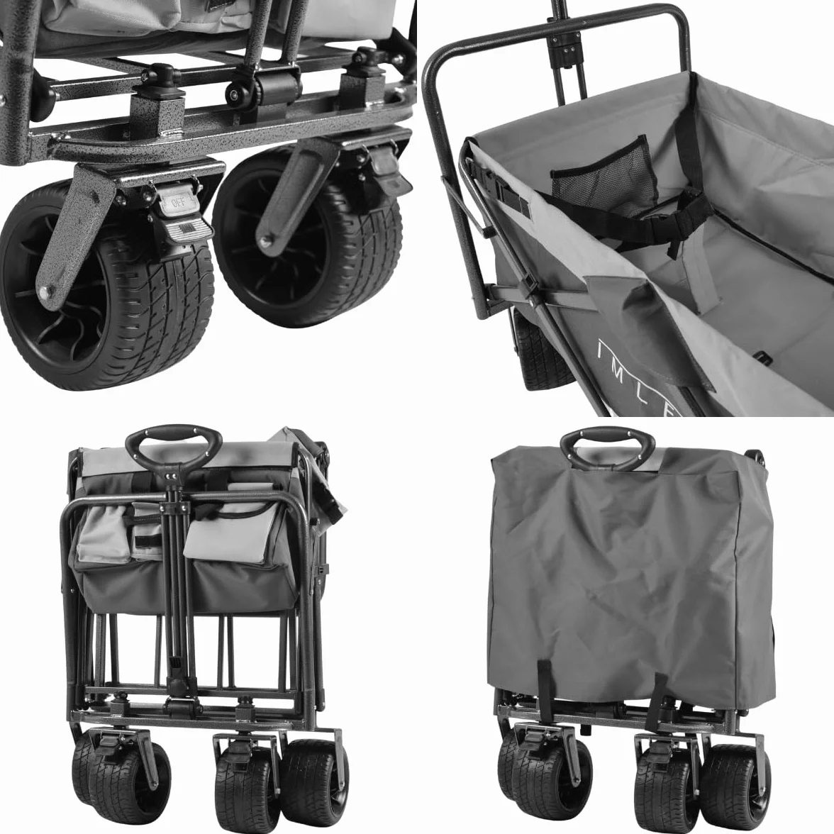 IMLEX IM-4275 składany wózek transportowy z uchwytem przesuwnym szary