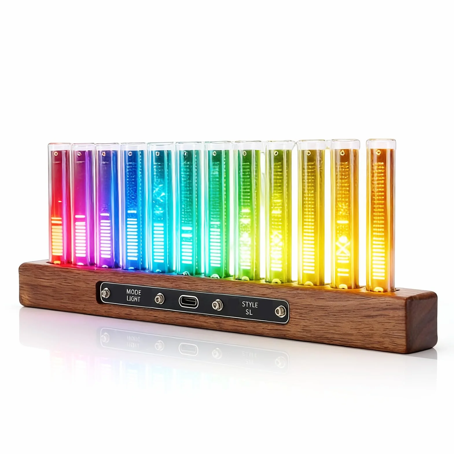Bezprzewodowy Analizator Dźwięku LED 12 Lamp AGC RGB Wyświetlacz Widma Muzycznego