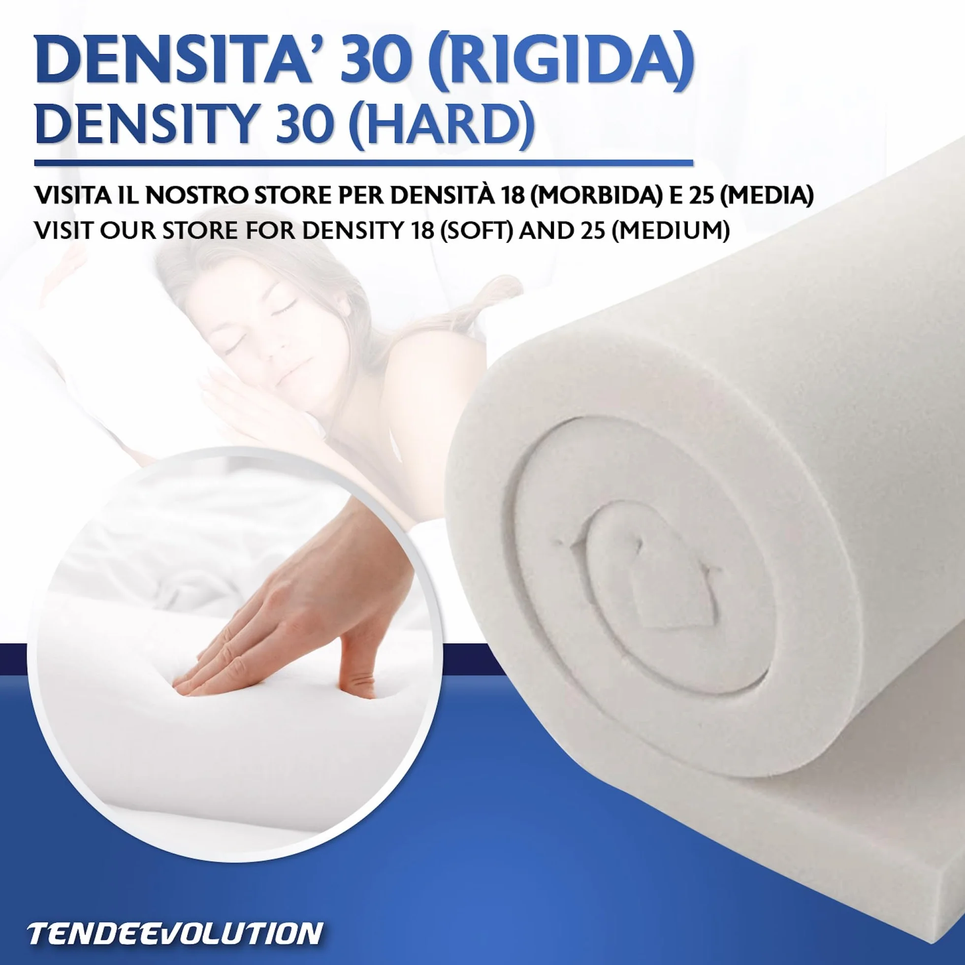 TENDEEVOLUTION Pianka Tapicerska Poliuretanowa 200x100 cm Gęstość 18 25 30 Grubość 1-10 cm do Poduszek