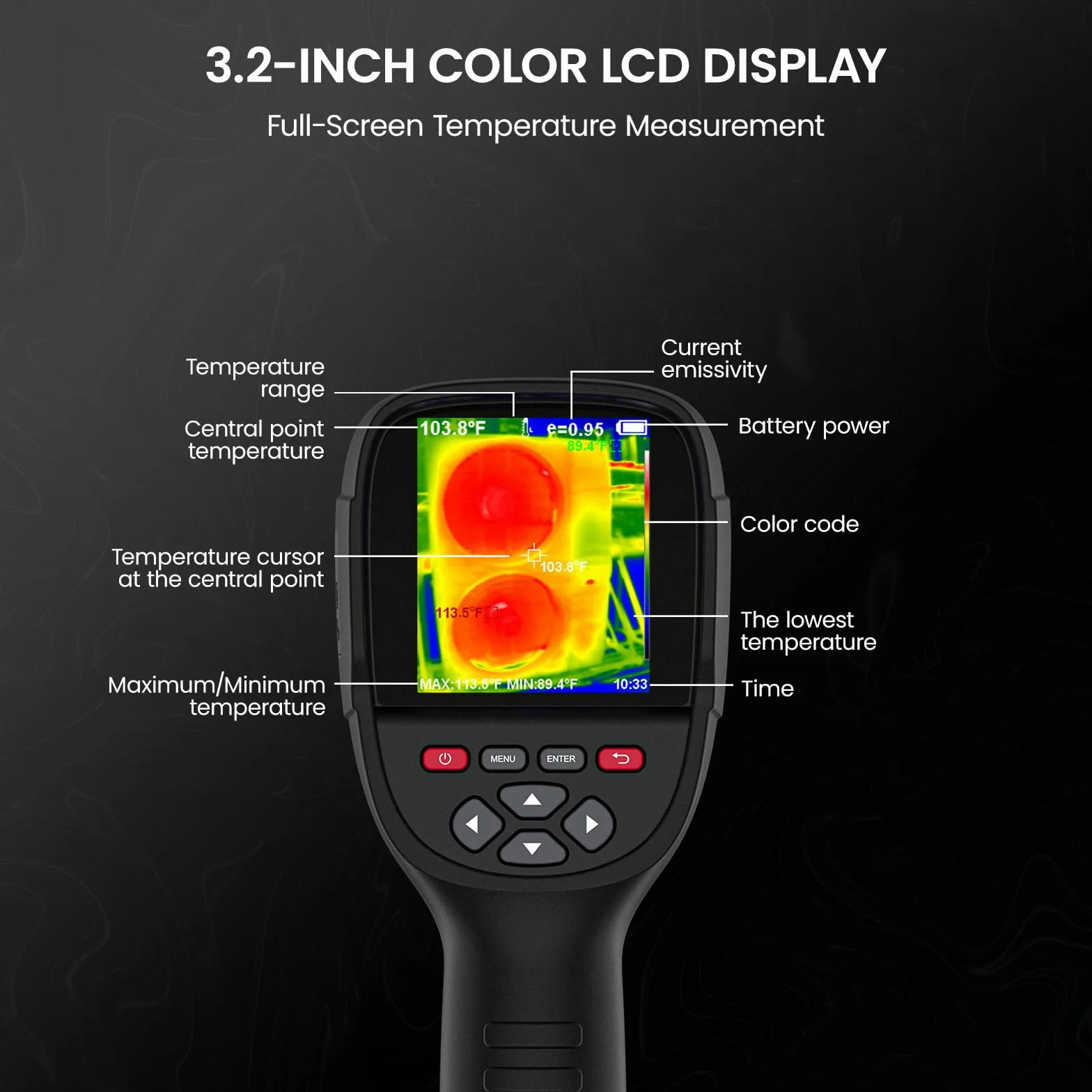 KAIWEETS Kamera termiczna 256x192 pikseli -20°C do +550°C 25Hz SD 32G