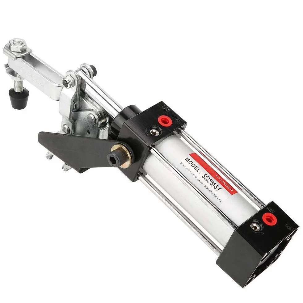 Pneumatische Klemme, 300 mm GH-12130 Professioneller Zylinder Pneumatische Niederhalteklemme Lufteinlassschnittstelle: M10 Zylinderspezifikation: SC32 * 50 Maximaler Arbeitsdruck: 9 kgf/cm² （0,9 mpa）
