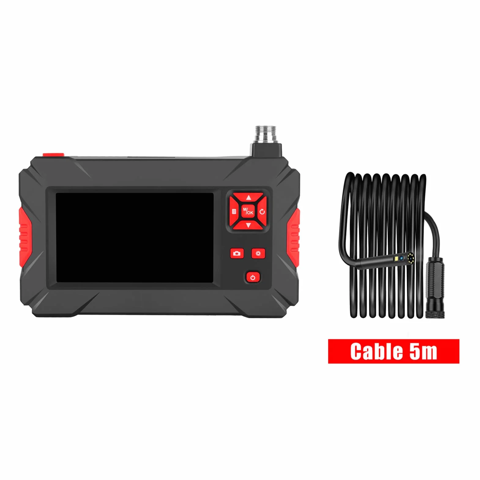 Shkalacar Przemysłowa kamera endoskopowa inspekcyjna z 8 mm wodoodporną podwójną kamerą IP68, wyświetlacz LCD 4,3", 8 + 1 diod LED, przewód stały 5 m, do rurociągów przemysłowych