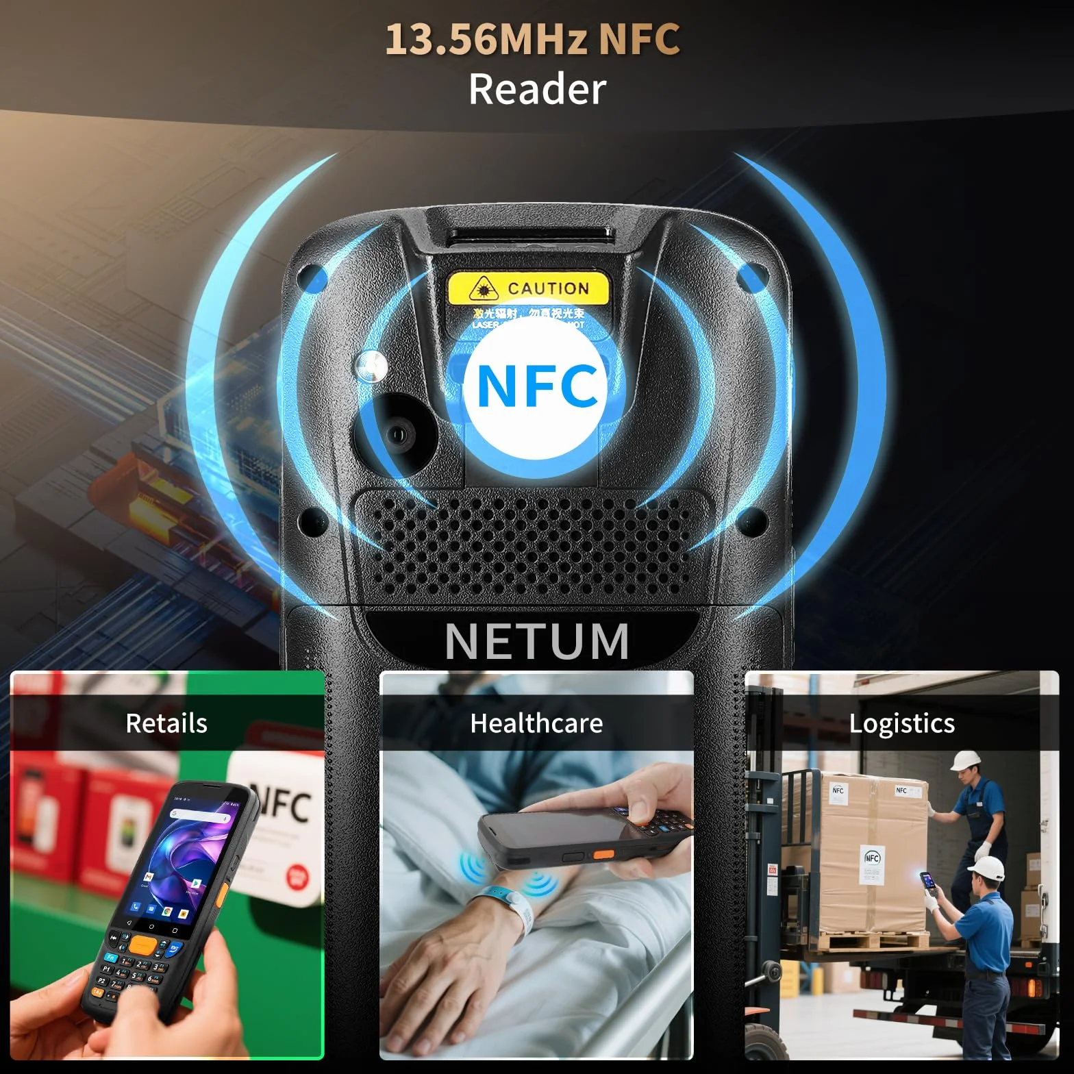 NETUM Android 11 Przenośny Skaner Kodów Q500 4+64GB Komputer Mobilny, Silnik Honeywell HS7 1D 2D, 4" Ekran Dotykowy z 23 Klawiszami, IP67 Wi-Fi 4G BT NFC PDA do Inwentaryzacji, Magazynu, Handlu