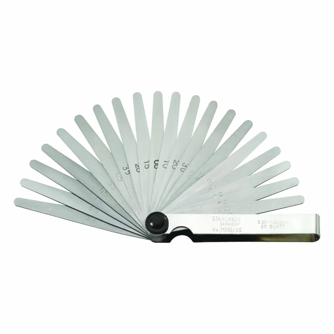 Stahlwille 74240002 Precision Feeler Gauge, Tapered Blades are Nickel-Plated, Accurate Measurement for Gap Width, Suitable for Mechanics, Range Bet. 0.05 mm - 1 mm, 20 PCS