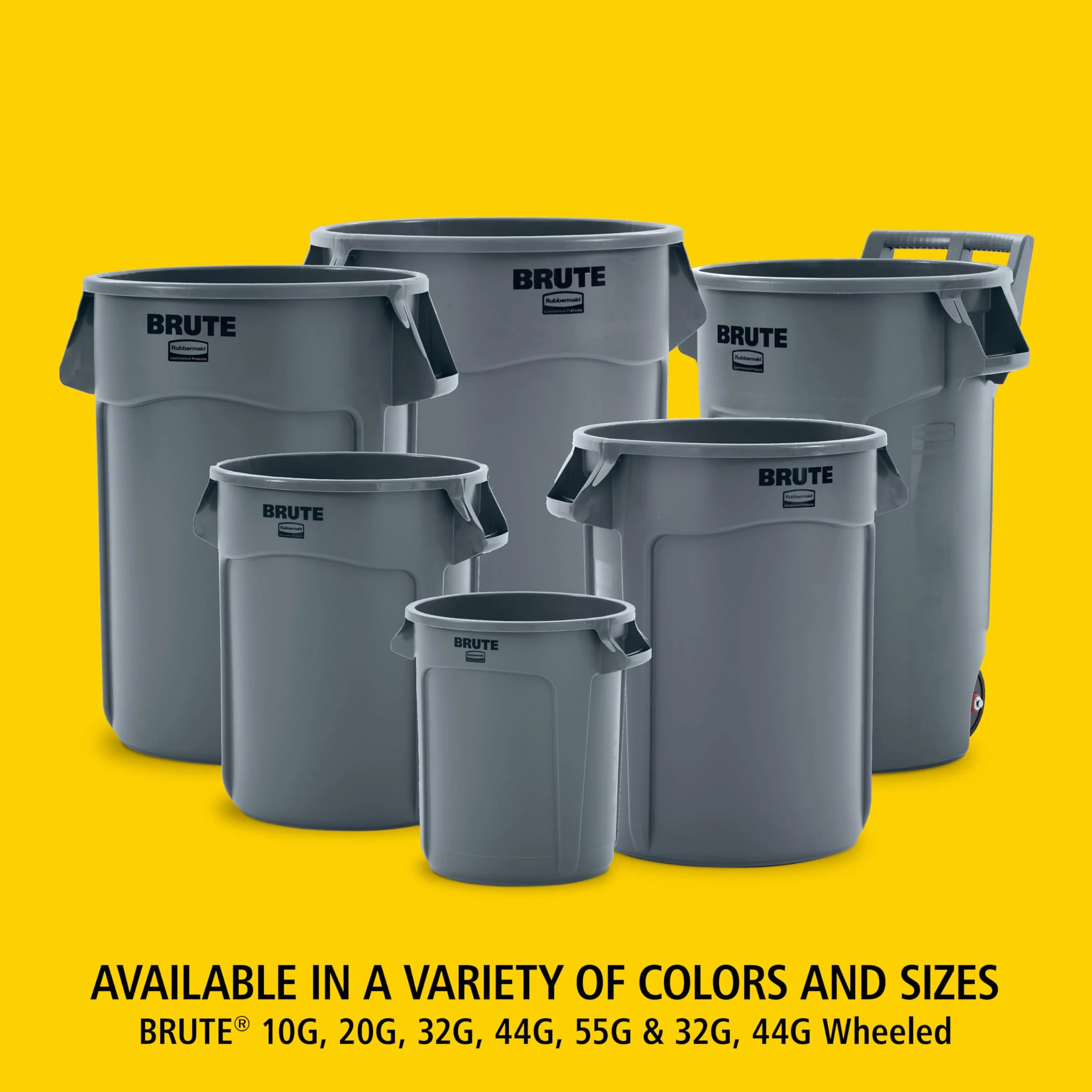 Rubbermaid Commercial Products Vented Brute okrągły pojemnik 76 litrów żółty FG262000YEL