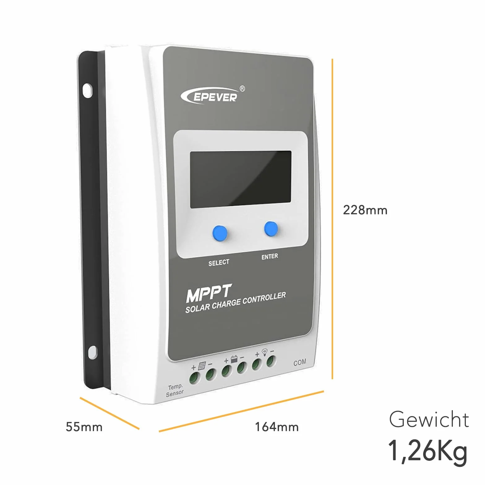 EPEVER® MPPT Tracer-AN G3 – Tracer3210AN G3 Regulator Ładowania, 30A, 12/24VDC auto work, PV 100V, Wyświetlacz LCD, Wspólne uziemienie ujemne