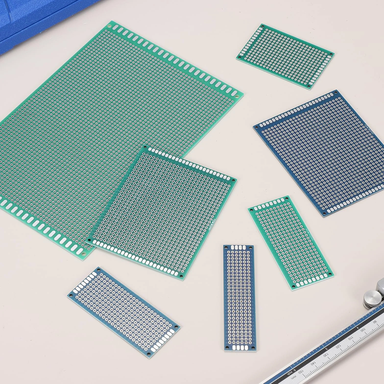 QUARKZMAN 10 sztuk lutowana płyta pilśniowa 70 mm x 50 mm zielona płytka PCB dwustronna ocynowana prototyp do elektroniki projektów DIY obwodów