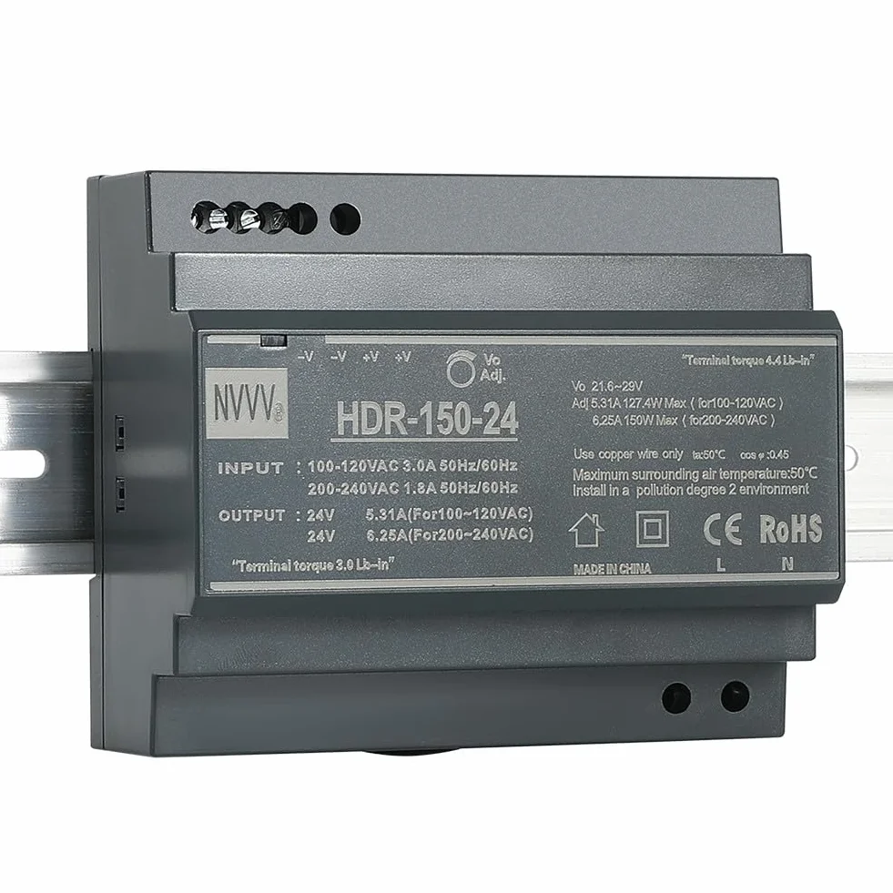 Zasilacz szynowy DIN HDR-150-24 150 W 24 V 6,25 A