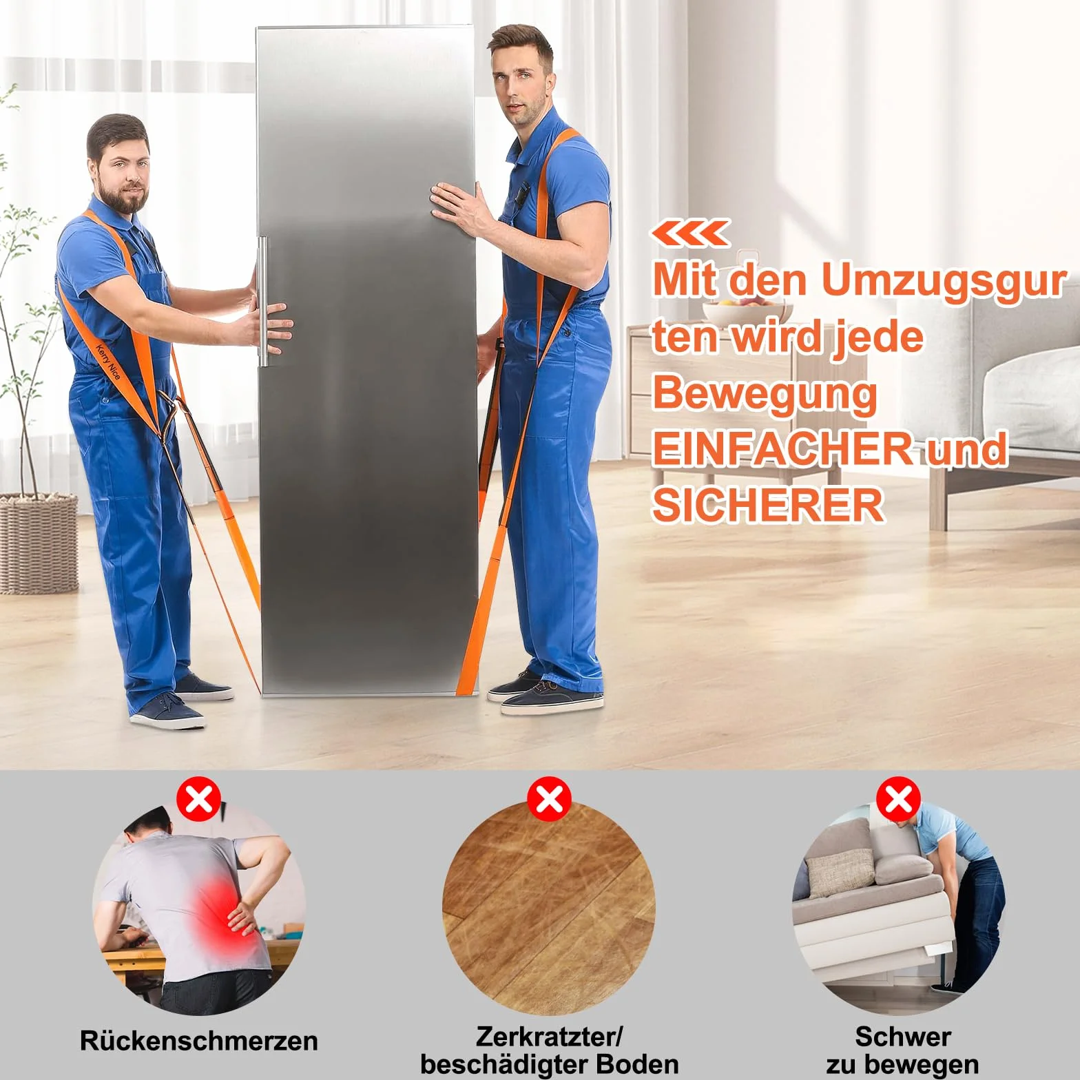 Pas transportowy, dla 2 osób, do ergonomicznego podnoszenia, system podnoszenia i przenoszenia, do przenoszenia mebli, sprzętu AGD, materaca, przedmiotów, do 110 kg