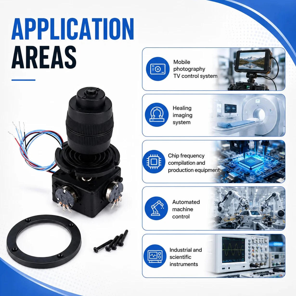 Uadme Potencjometr resetowania joysticka, JH-D400X-R4 10K potencjometry kołyskowe, kontroler przycisków do mobilnego systemu fotograficznego