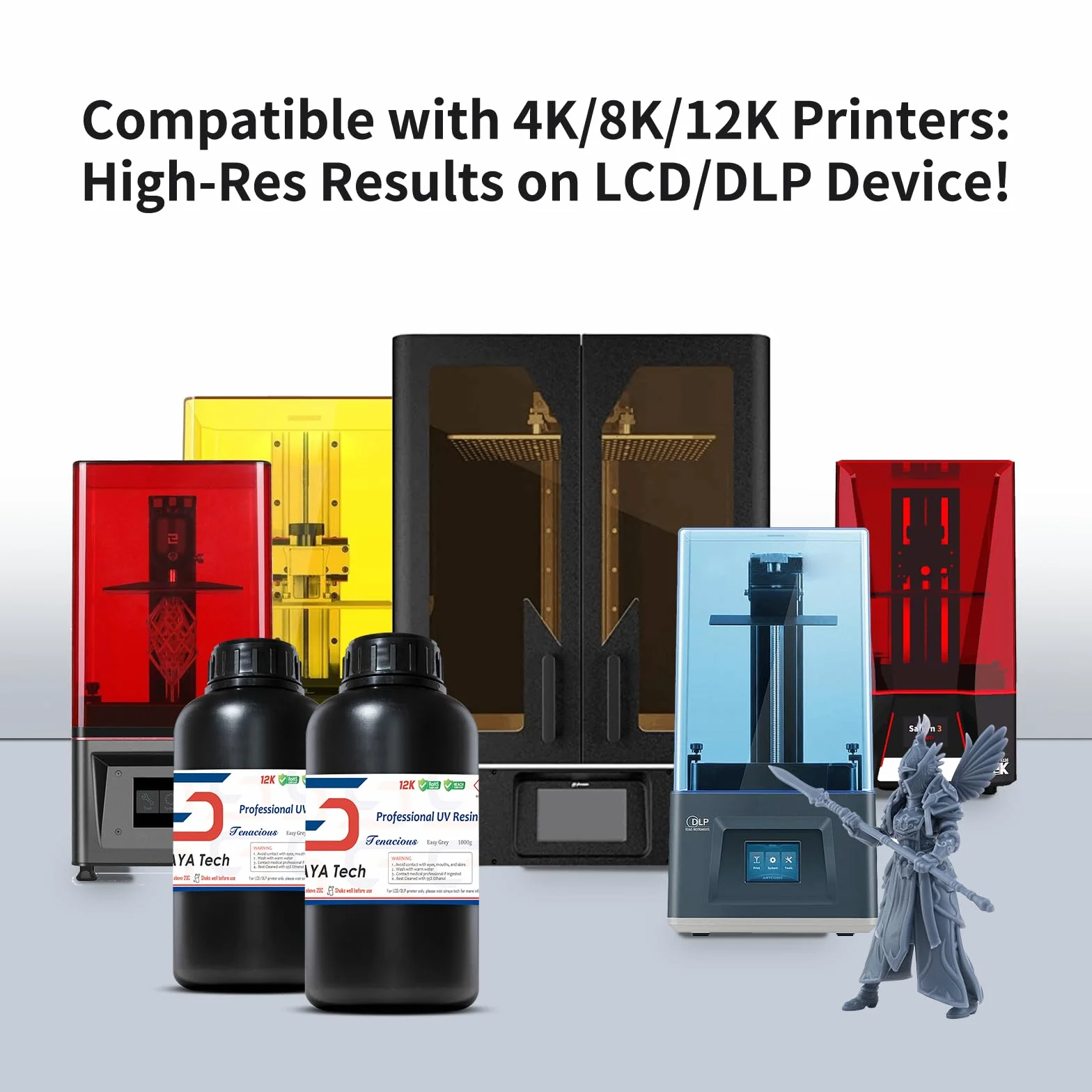 Siraya Tech Tenacious Easy szara żywica do drukarki 3D, elastyczna żywica utwardzana światłem UV 405 nm o wysokiej odporności na uderzenia i wysokiej wytrzymałości, 1 kg
