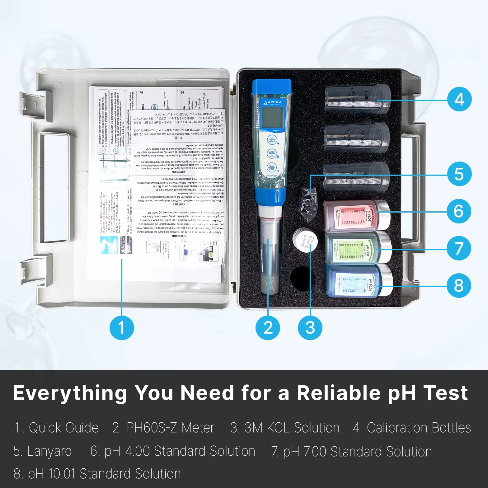 Apera Instruments AI3713 Tester pH, Biały/Niebieski, –2-16 pH