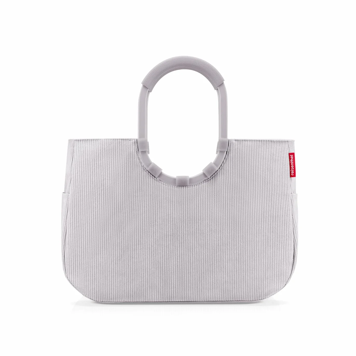 reisenthel loopshopper L – stabilna torba z praktycznymi przegródkami z butelek PET pochodzących z recyklingu – czarujący i wodoodporny design złoty, Sztruks szary, L, casual