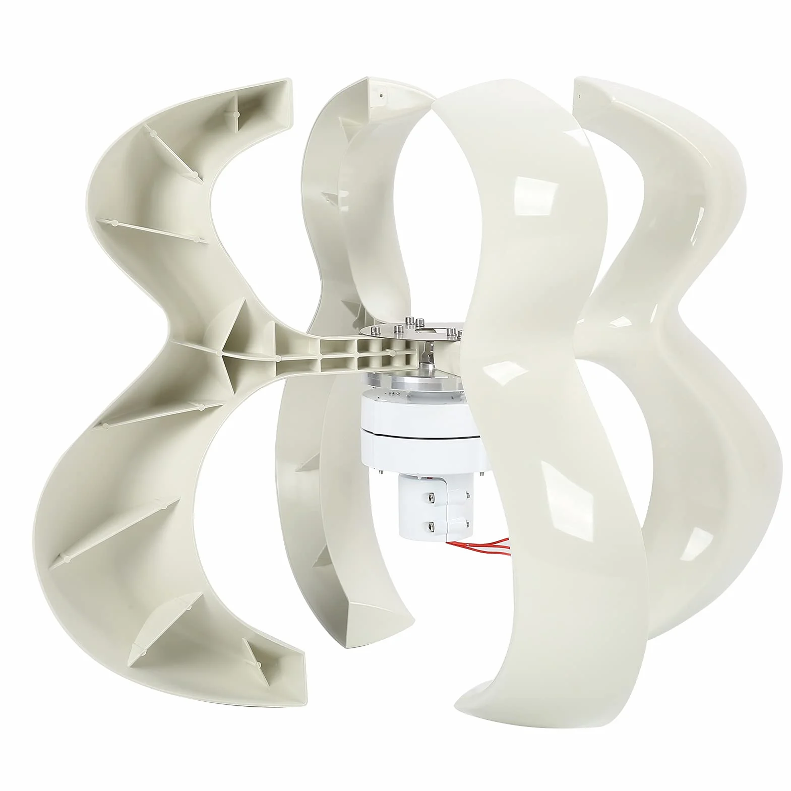 Zestaw Generatora Turbin Wiatrowych Eujgoov 600 W 4 Ostrza Generator Osi Pionowej Biały Wiatr Układ Słoneczny Turbina Wiatrowa(12V)