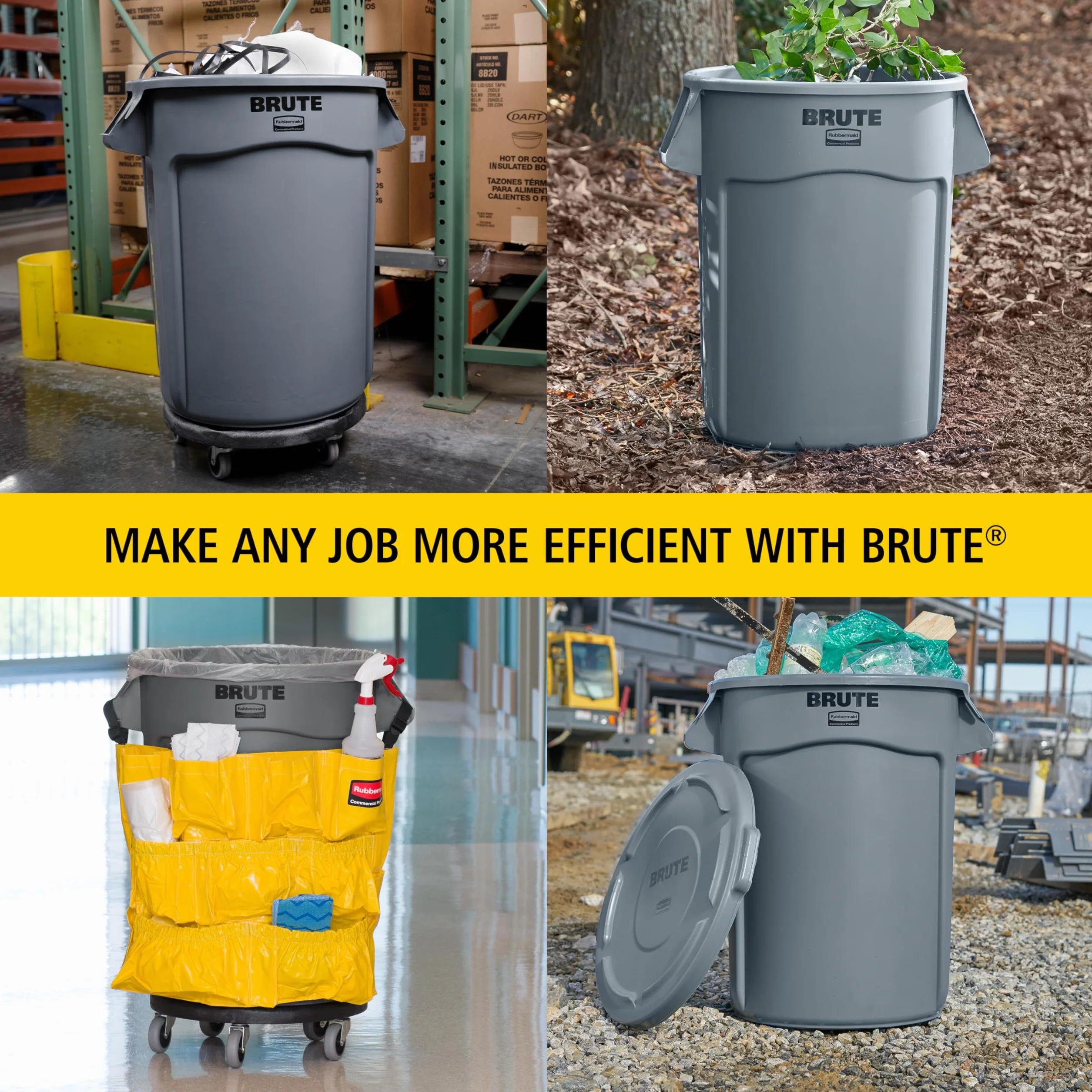 Rubbermaid Commercial Products Vented Brute okrągły pojemnik 76 litrów żółty FG262000YEL