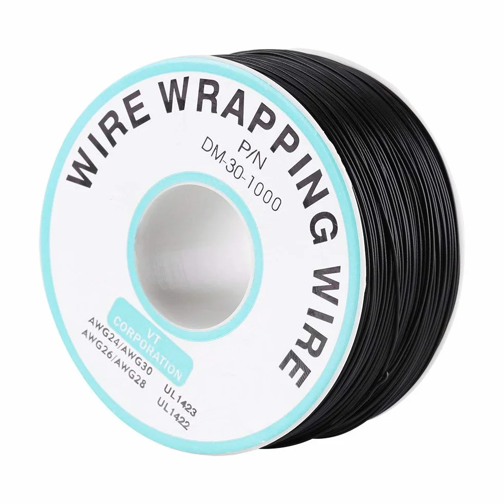 30AWG 0,25 mm ocynowany kabel testowy izolacji z drutu miedzianego czarny 250 metrów
