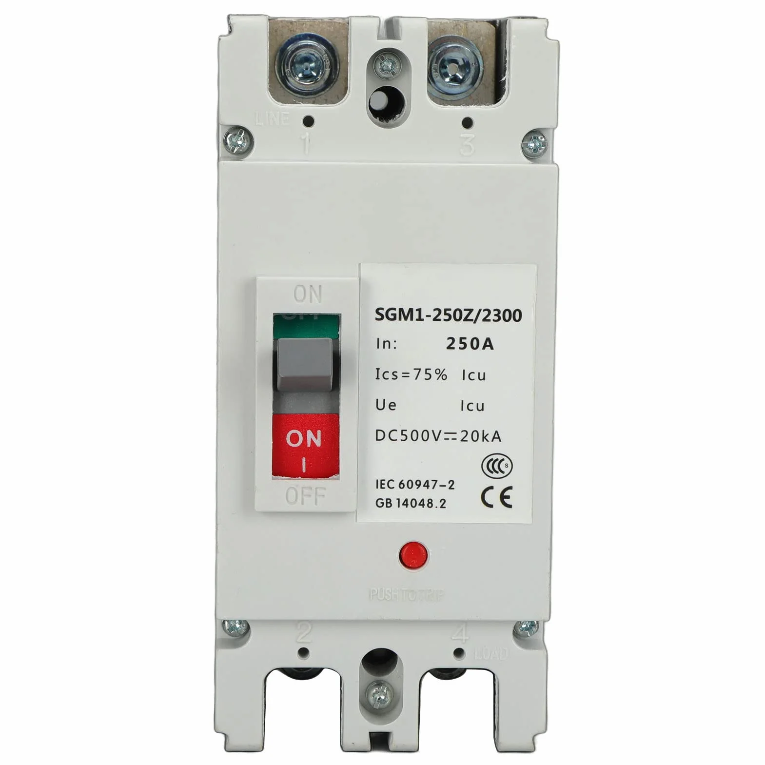DeWin DC Wyłącznik ochronny, 2P MCCB Bateria Słoneczna Przełącznik Ochronny Izolator Protector 250A 500V