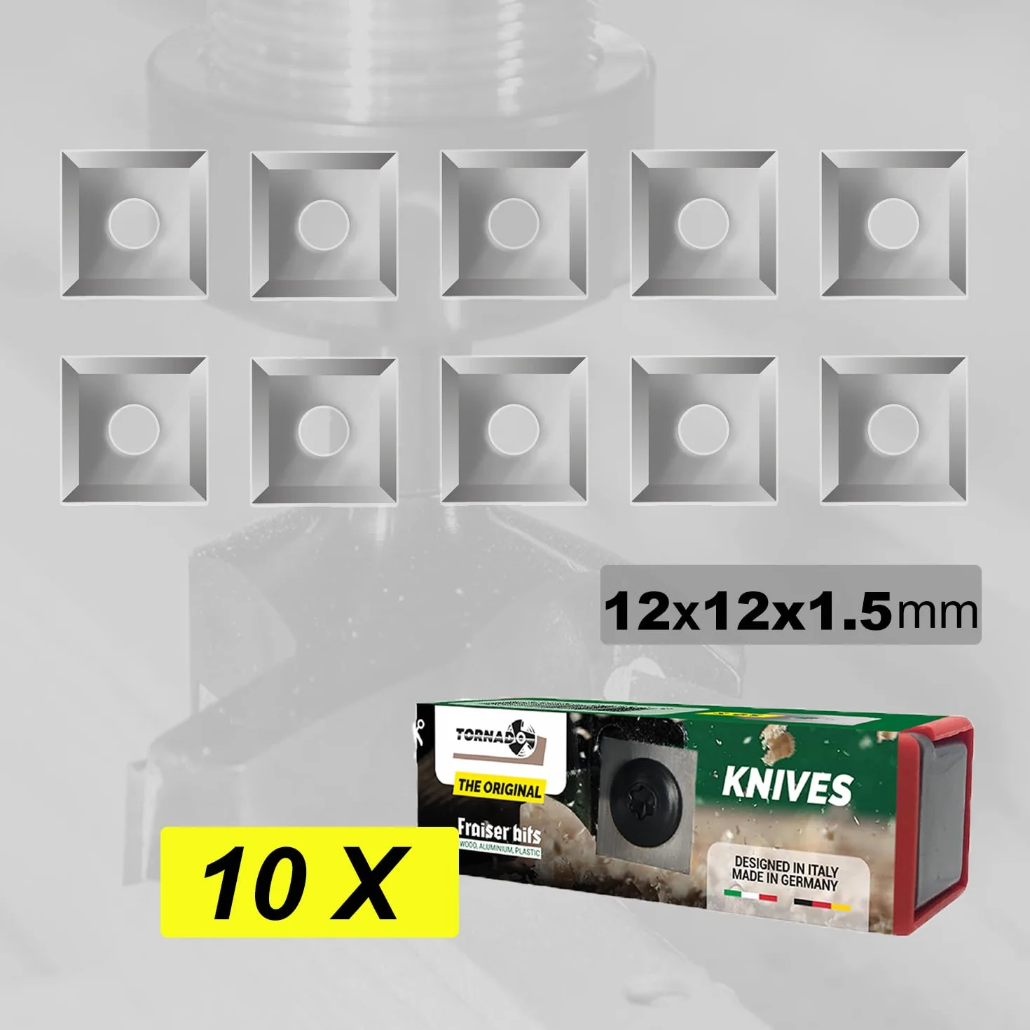 Fraiser Płytki obrotowe HM/Widia do frezarki czołowej Tornado 10 sztuk 12 x 12 mm