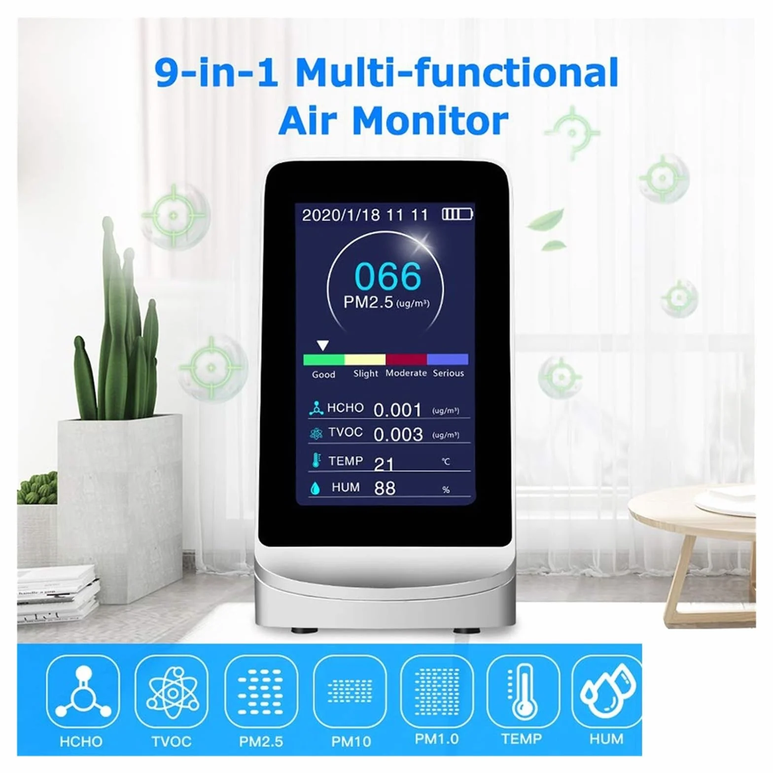 Monitor jakości powietrza PM2.5 CO2 TVOC HCHO Analizator gazu Tester