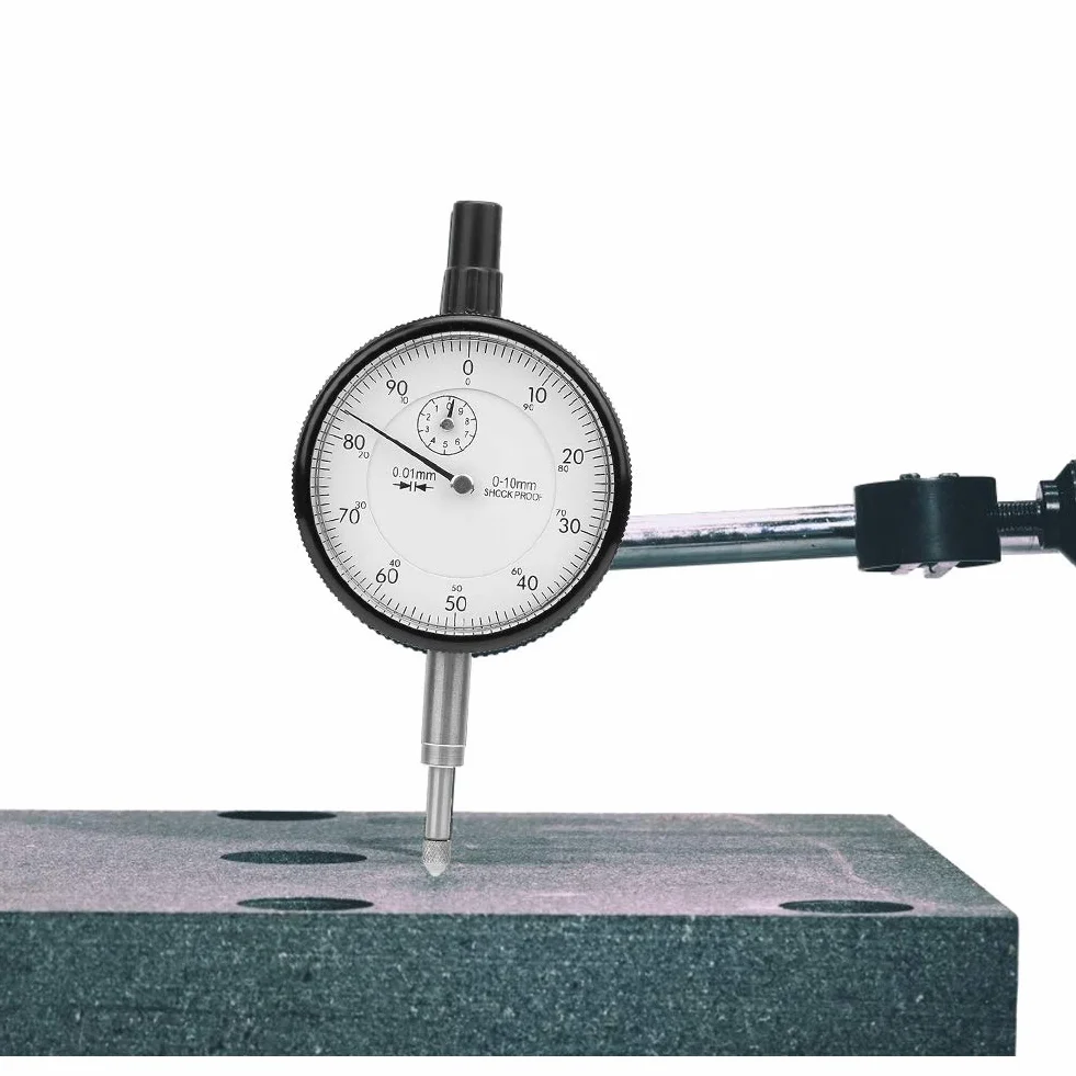 Wskaźnik tarczy, narzędzie pomiarowe, dokładność 0,01 mm, zakres 0-10 mm, wyświetlacz mechaniczny, aluminiowa obudowa