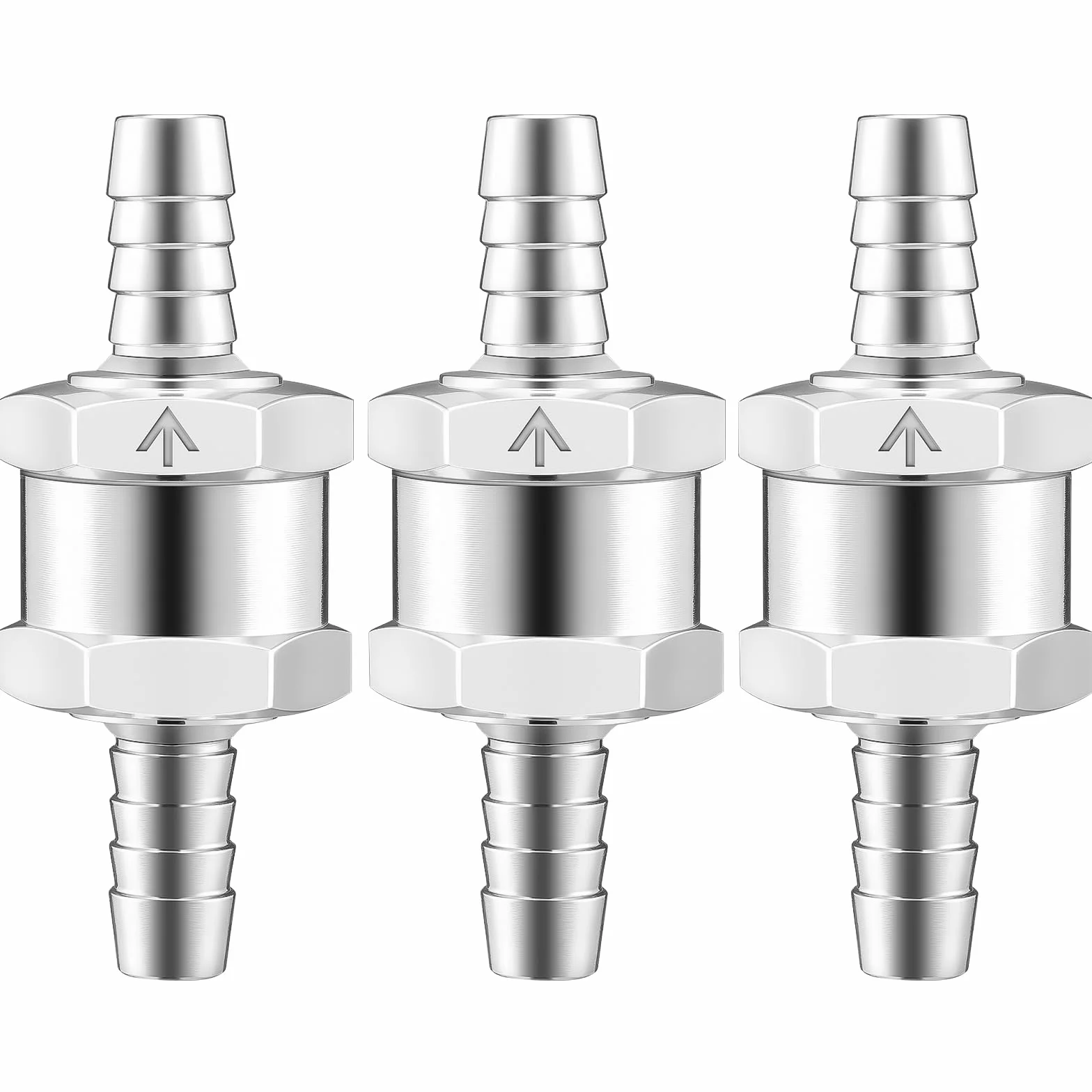 3 sztuki zaworów zwrotnych do paliwa, 8 mm, jednorazowy zawór paliwa z aluminium, wąż paliwowy, zawór zwrotny, akcesoria do benzyny, oleju napędowego, oleju i wody