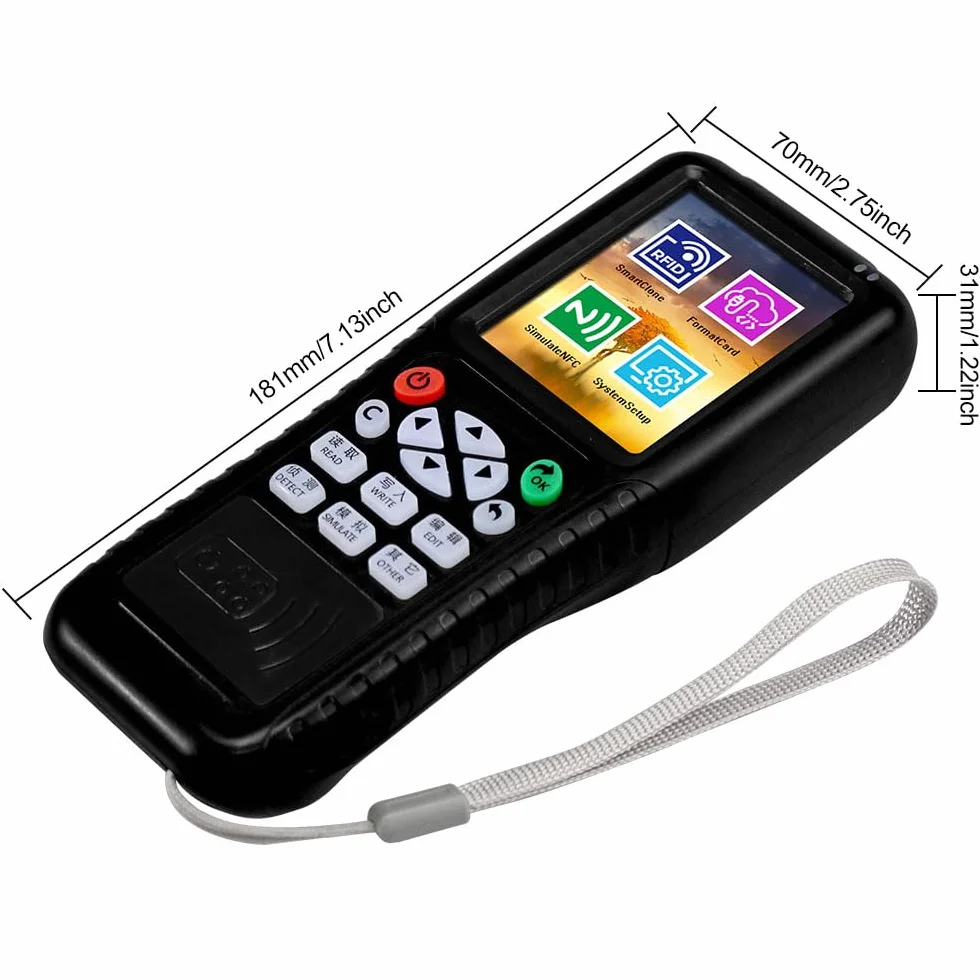 Czytnik kart RFID Writer duplikator pełnej częstotliwości ID/IC z bezpłatnym oprogramowaniem, aplikacja na smartfon, dekodowanie, symulacja NFC do kopiowania kart kontroli dostępu