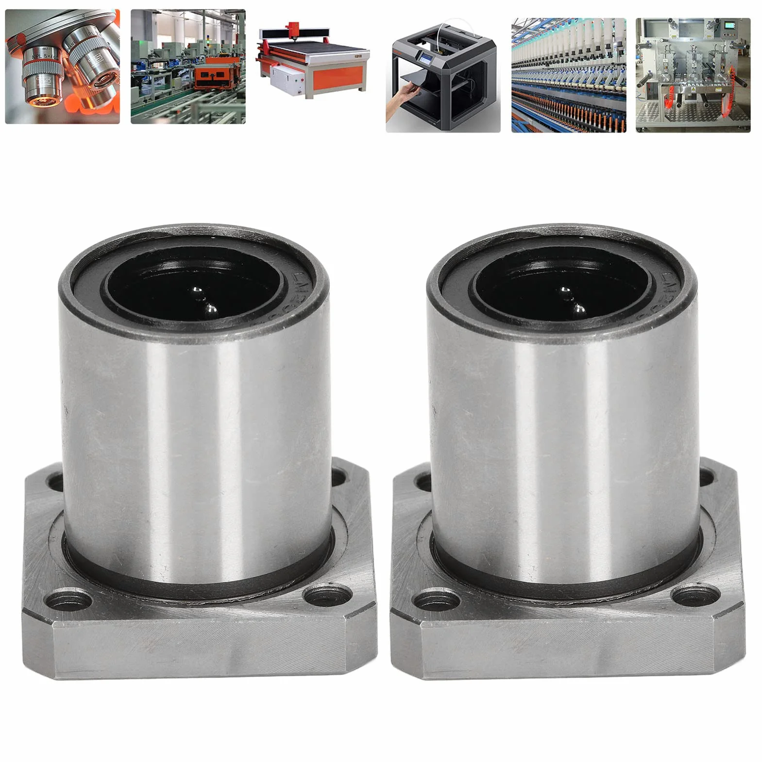 2 szt. liniowych łożysk kulkowych kwadratowy kołnierz liniowe łożyska kulkowe 20 mm otwór 32 mm OD 42 mm długie LMK20UU liniowe łożysko kulkowe z ruchem ślizgowym