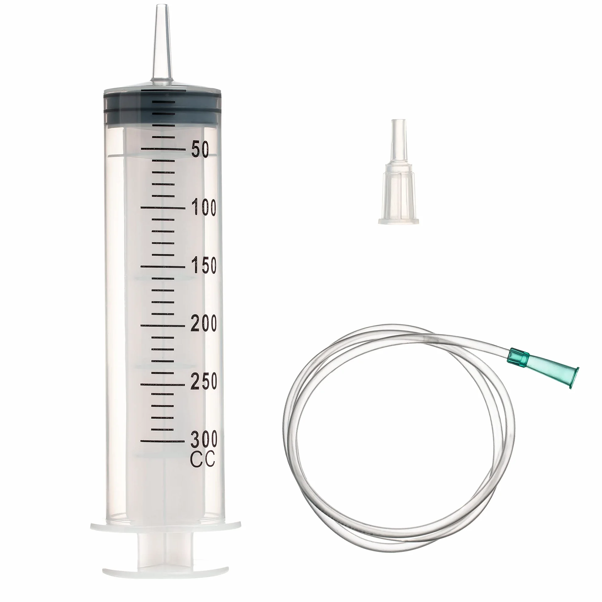 Duży cylinder z tworzywa sztucznego 300 ml z wężem do laboratoriów naukowych, nawadniania ogrodu, przemysłu (1, 300 ml)