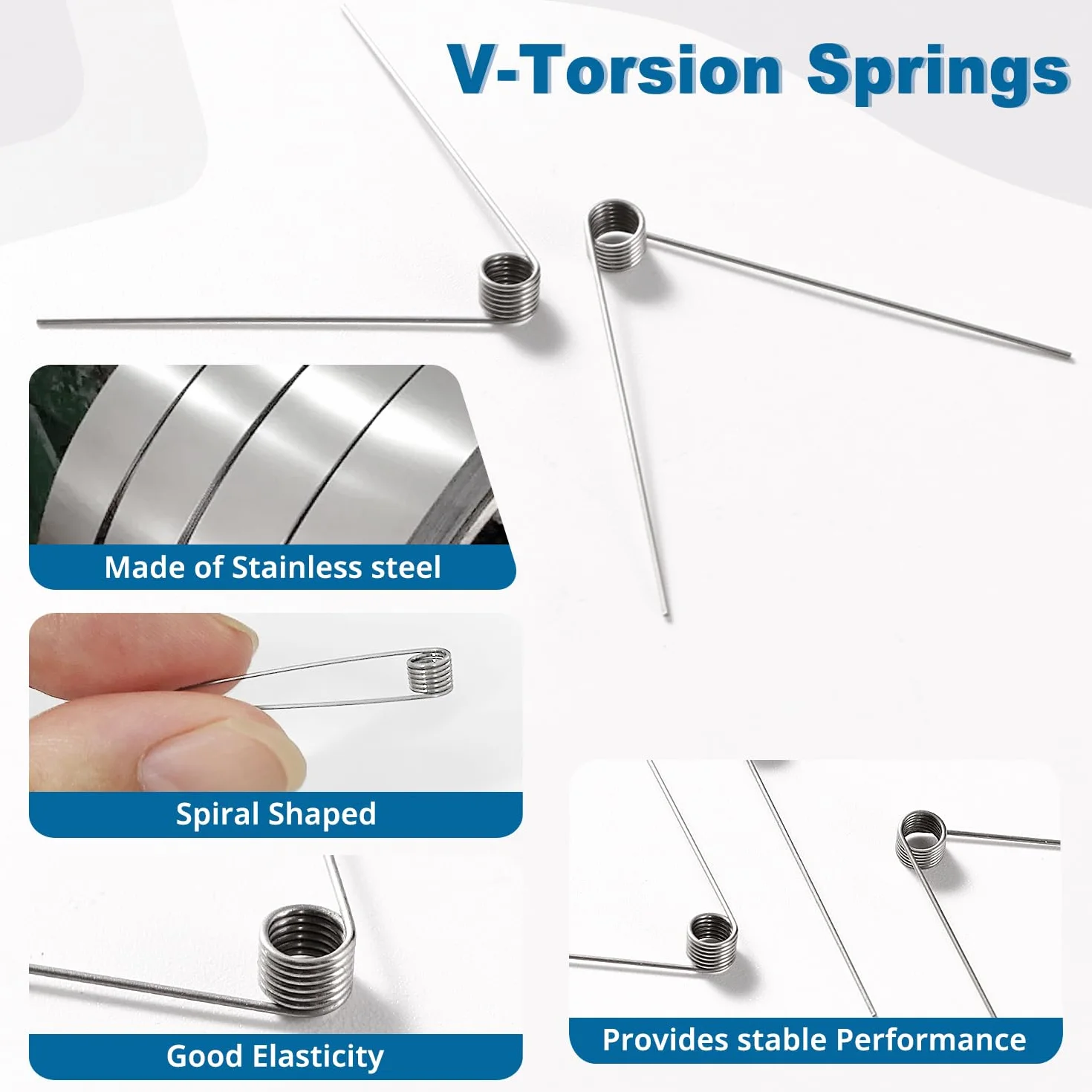 Sprężyny Skrętne ze Stali Nierdzewnej 0.5x4.5 mm 60° Prosta 30 Sztuk